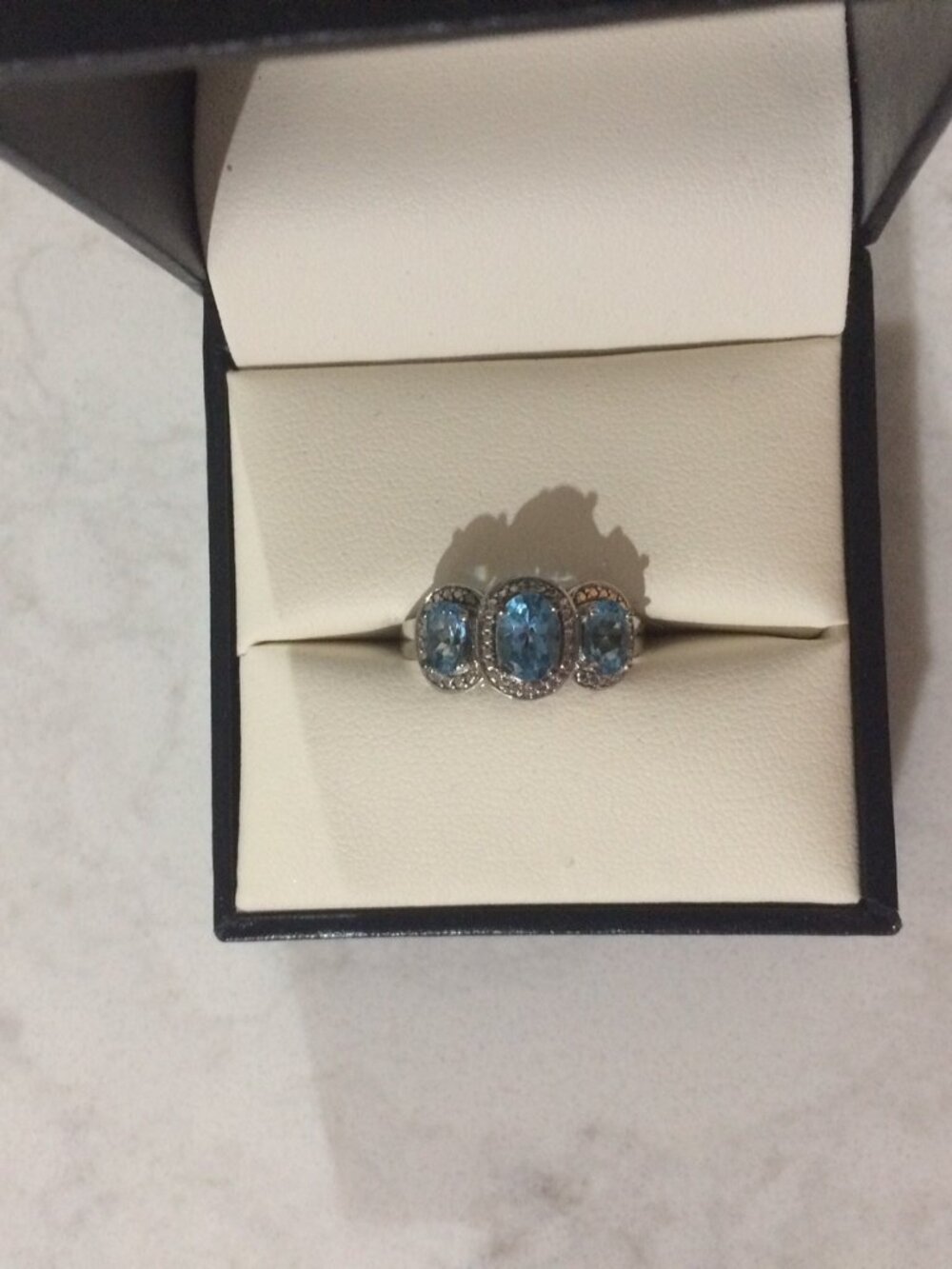 *Brand New*  Sterling Silver and Blue Topaz Ring- Size 7